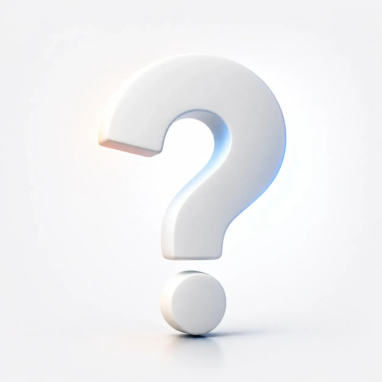 A large white three-dimensional question mark standing on a plain white background, marking the question of what subscription merchants actually ask for